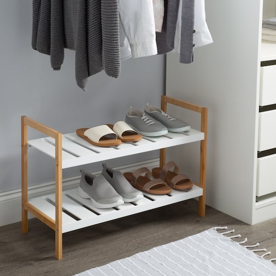 Organize It All Sonora Bamboo 2-Tier Stackable Shoe Racks, 2ct.